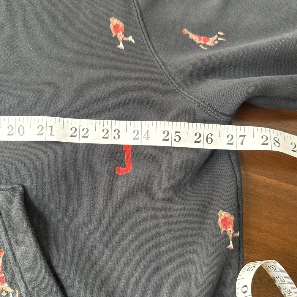 Jordan Hoodie Men XL Black All Over Print Jumpman Pullover Sweatshirt Nike